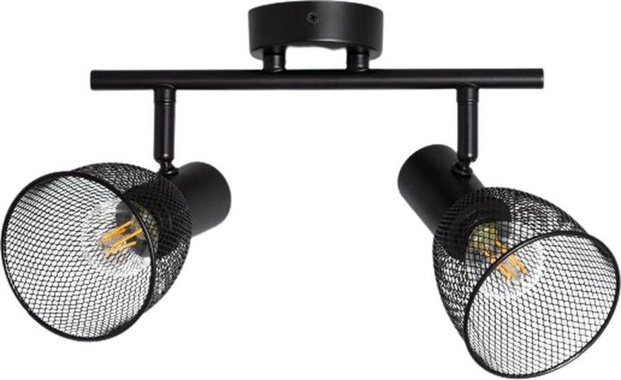 Bussandri Industriële Plafondlamp Metaal Industrieel E14 L:35cm Voor Binnen Woonkamer Eetkamer Slaapkamer Plafondlamp Zwart