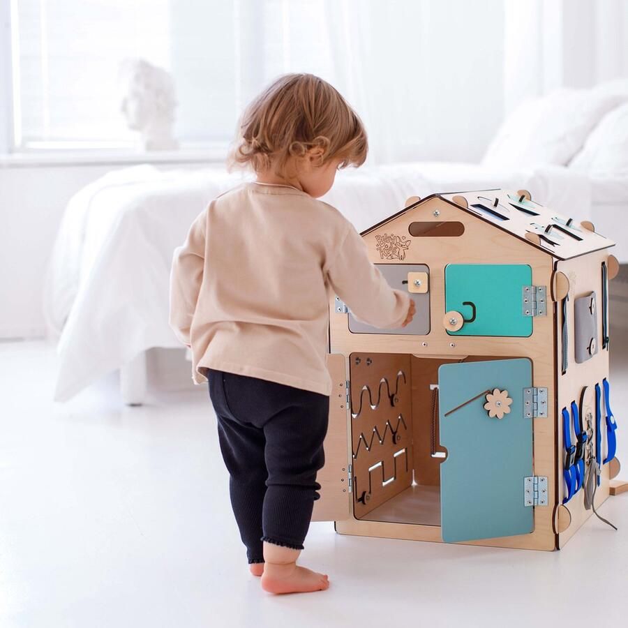 Busykids Busyhouse busyboard educatief speelgoed kinderspeelgoed 2 jaar kinderspeelgoed 1 jaar montesorri speelgoed
