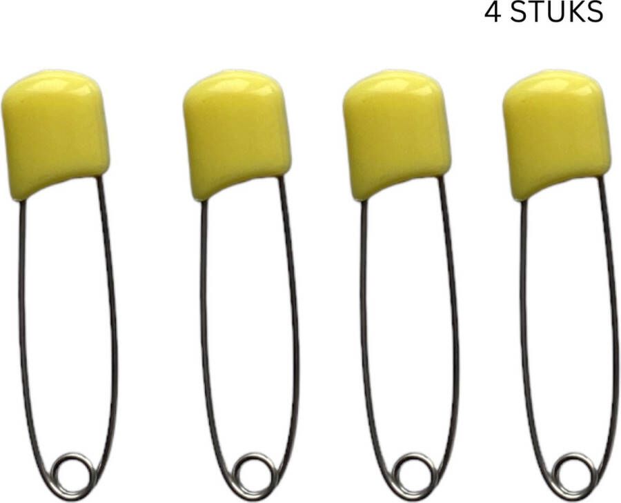 Buttonz 4 Veiligheidsspelden Met Beschermkap Geel 5 4 CM Luier Speld Katoenen Luier Baby Veiligheidsspeld Speld Baby Safety Pins