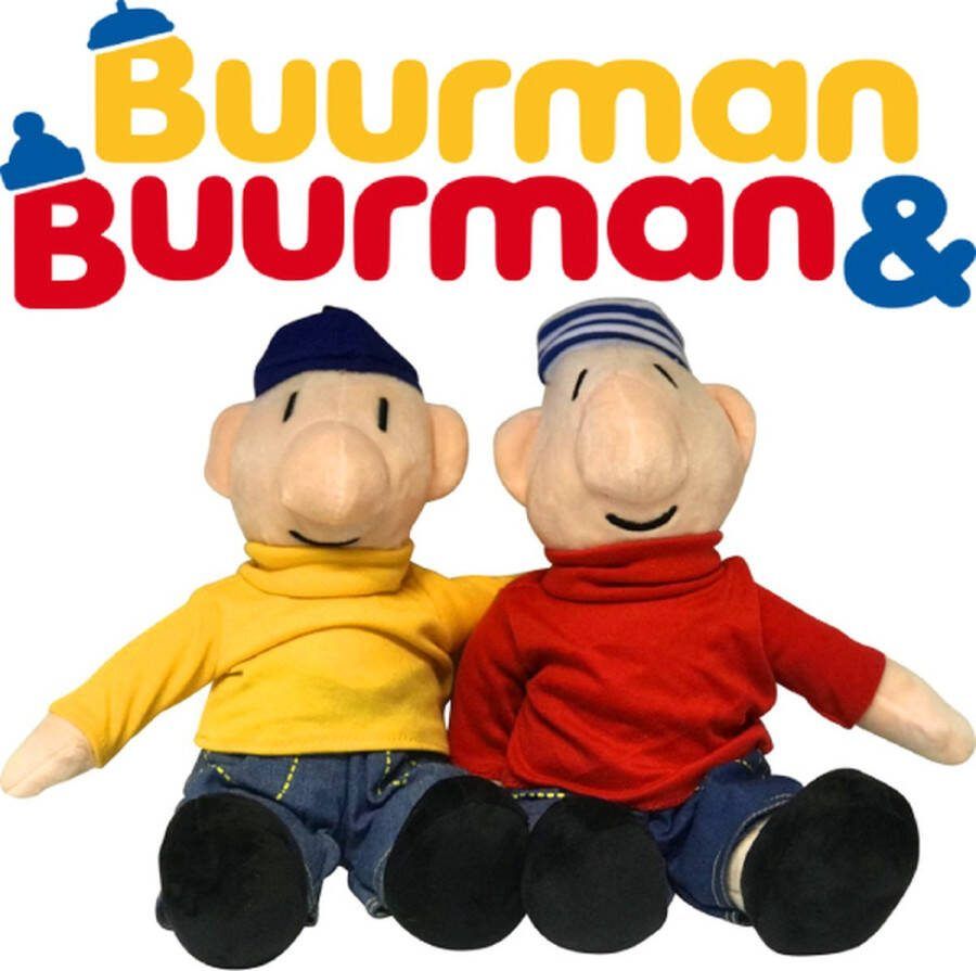 Buurman & Buurman en Buurman Pluche Knuffel Set (Geel Rood) Zittend 35 cm [ poppen Plush Toy pop pat mat Speelgoed Knuffelpop voor kinderen jongens meisjes Speel en Knuffel met jou favoriete knuffels]