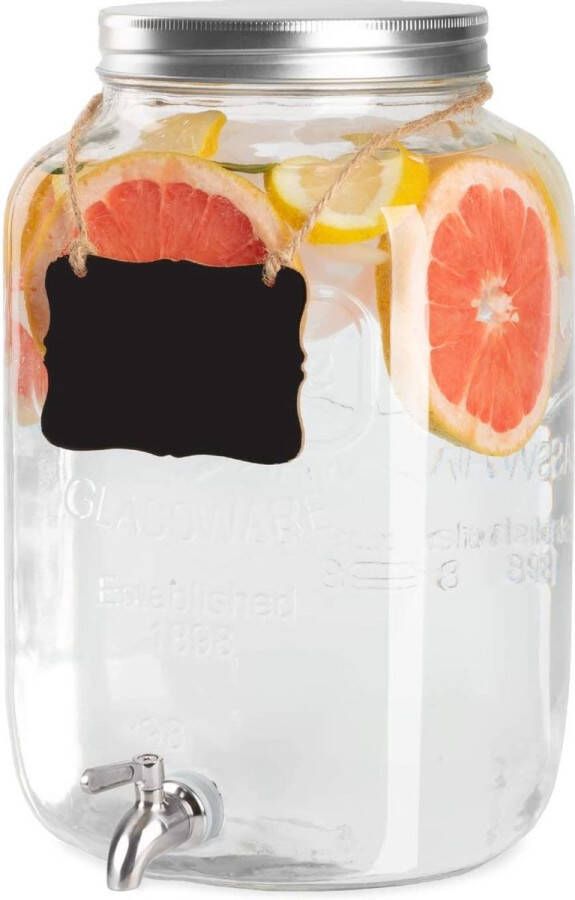 Buxibo Glazen Water Dispenser Drankdispensers Dispensers voor o.a. Sappen en Limonade 3.5 liter