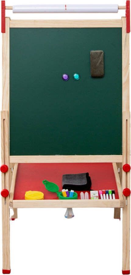 Buxibo Houten Schildersezel voor Kinderen Krijtbord Mini Schoolbord Whitebord Tekenbord Magneetbord en Kinderezel