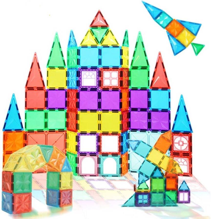 Buxibo Magnetische Tegels Magnetisch Speelgoed -106 stuks Constructiespeelgoed Magnetische Bouwtegels Speelgoed voor kinderen van 3-12 jaar
