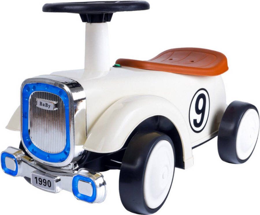 Buxibo Retro Loopauto Truck Loopwagen voor Jongens & Meisjes 1-3 jaar Duurzaam Veilig Stimuleert Motorische Vaardigheden Wit 58x29x38cm
