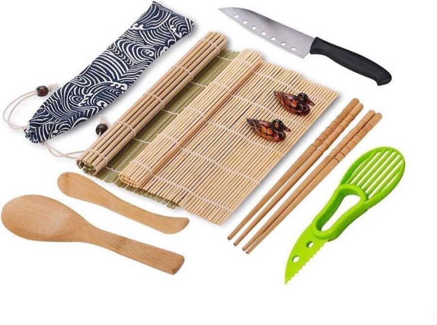 Buxibo Sushi Maker Starter Set Sushi Kit Sushi maker Bamboo Rol Sushi Go Herbruikbaar Milieuvriendelijk