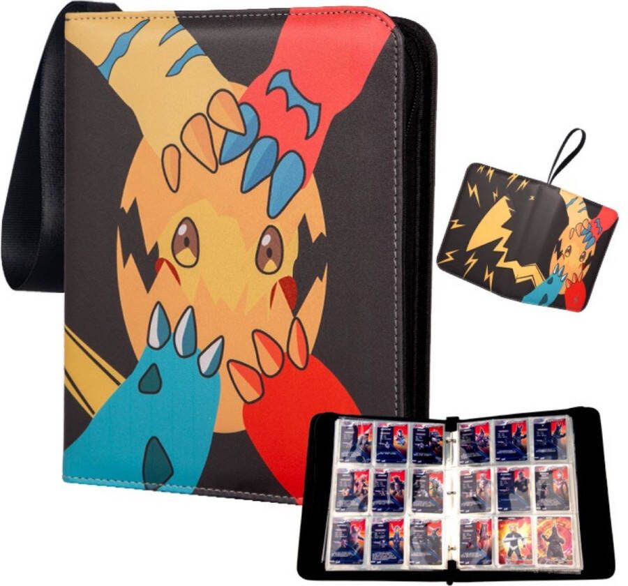 Buxibo Verzamelmap Geschikt voor Pokémon Kaarten Verzamelalbum met Rits Groot 9 Pocket Map Binder Houder Opbergmap voor 900 Kaarten Pokeball