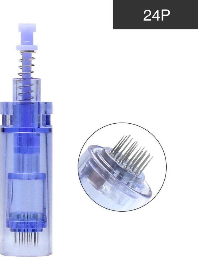 Buzz Products 24 Naalds Buzz s Bajonetsluiting Microneedling cartridge (opzetstuk) voor de dermapen – 5 losse cartridges – rest acne – anti-aging littekens