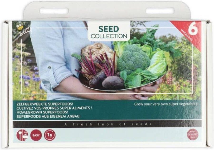 Buzzy Superfood Groente 6 Soorten Groentezaden Inclusief Zaai instructies Houten Steek Etiketten en Potlood Budget Sinterklaas Kerst Cadeautjes