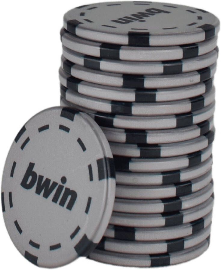 BWIN poker chips grijs (50 stuks)-pokerchips-pokerfiches-ABS chips-pokerspel-pokerset-poker set