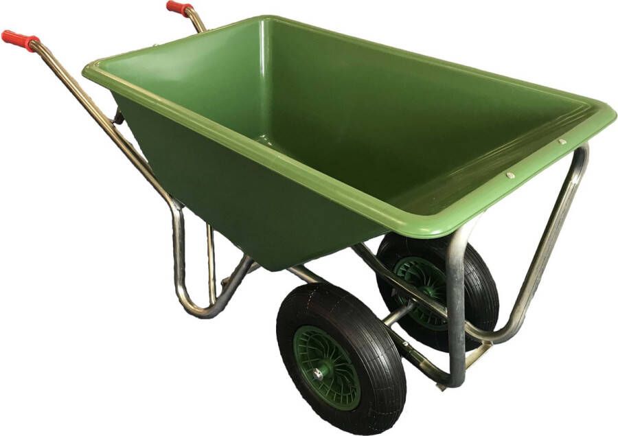 BWN Kruiwagen Polyester 160 Liter Tweewielig Groen