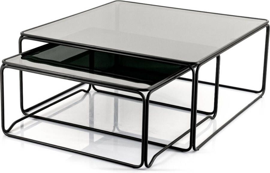 FURNILUX Salontafel Olit large set van 2 75 x 75 x 33 cm