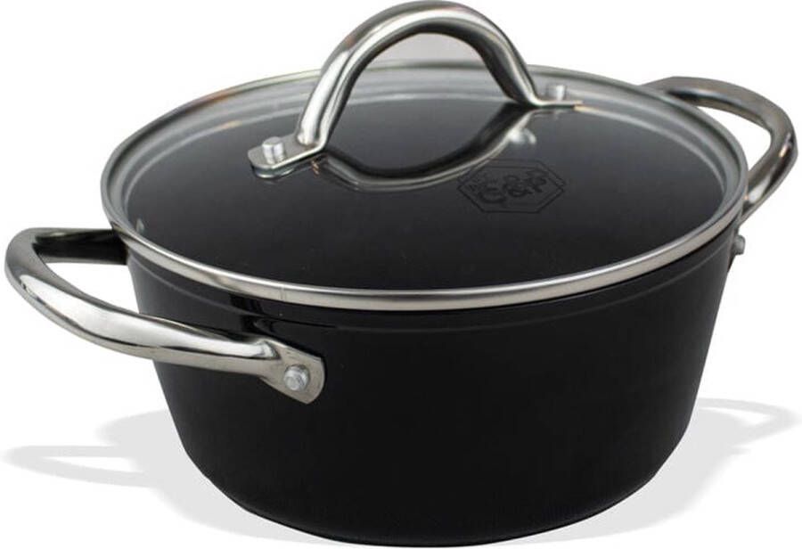 BY C&P © Signature Kookpot met deksel 22 cm Inductie PFAS-vrij Vaatwasser en Oven geschikt