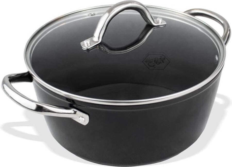 BY C&P © Signature Kookpot met deksel 24 cm Inductie RVS PFAS-vrij Vaatwasser en Oven geschikt