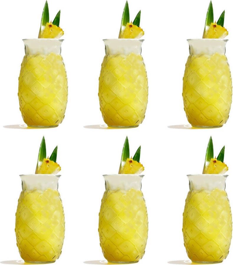 By Cookinglife Cocktailglas Tiki Ananas Glas 400 ml 6 stuks