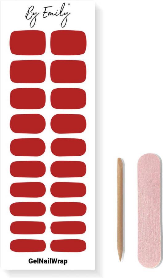 By Emily Gel Nagel Wraps Red Cherry Gel Nail Wraps Nail Art Trendy Design 20 Stickers Echte Gel Nagellak| Eenvoudig Zelfklevend Nagel Stickers Gel Nagel Folie Sjablonen UV Lamp Nodig