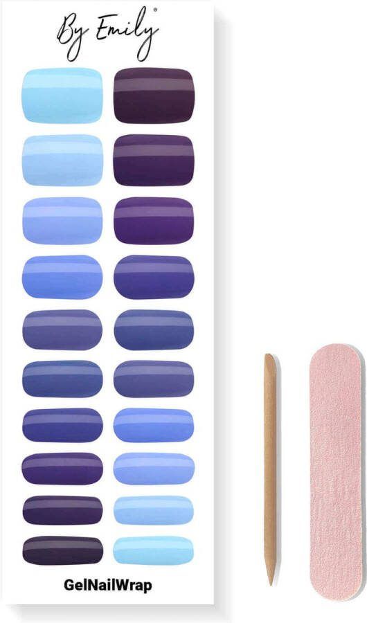 By Emily Gel Nagel Wraps 'Blue Bay' Gellak Stickers UV Lamp Gelnagels Langhoudende Nagelstickers Nail Art Folie 20 Stickers UV LED Lamp Vereist