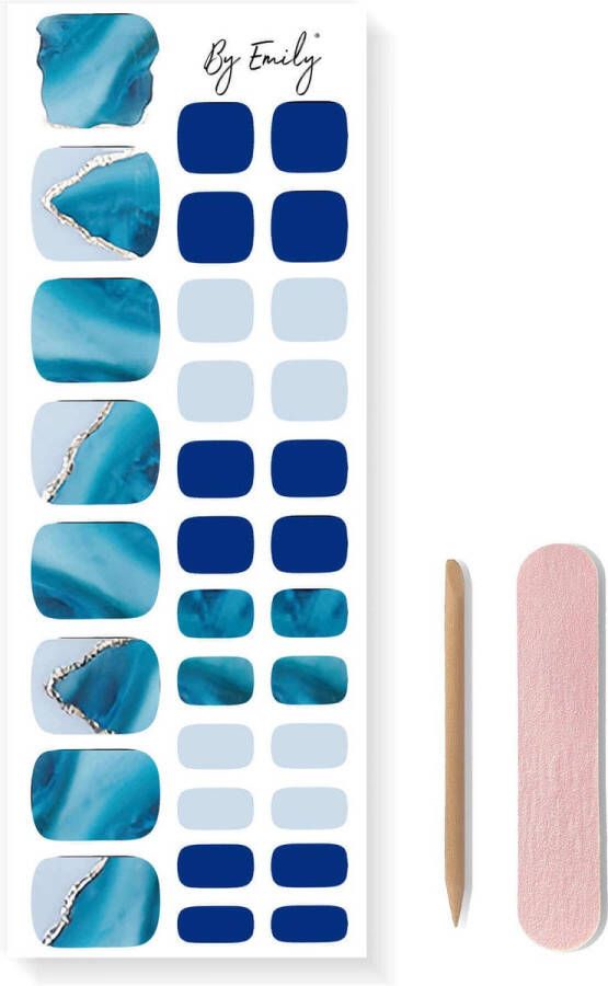 By Emily Gel Nail Wraps & Gellak Stickers Blue Lagoon Nagelstickers Gel Nagel Folie DIY Pedicure Langhoudende Nail Art UV LED Lamp Vereist Trendy Designs Nagelstickers Kerst Stickers Veilig voor Nagels 32 Stickers