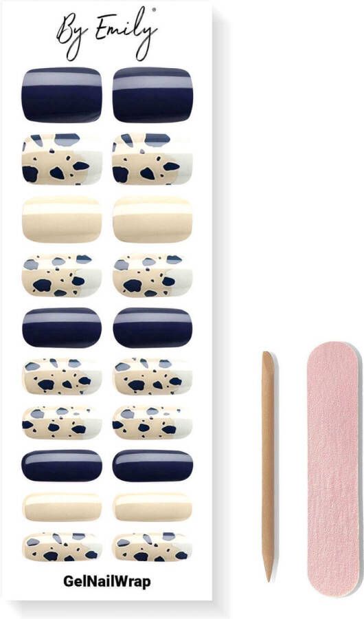 By Emily Gel Nail Wraps & Gellak Stickers Blue Moo Nagelstickers Gel Nagel Folie DIY Manicure Langhoudende Nail Art UV LED Lamp Vereist Trendy Designs Nagelstickers Kerst Stickers Veilig voor Nagels 20 Stickers