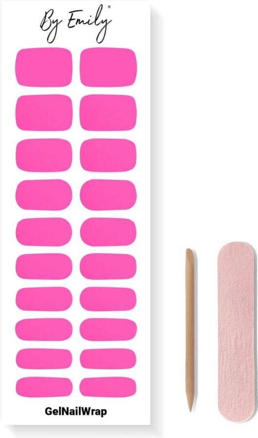 By Emily Gel Nail Wraps & Gellak Stickers Pink Flare Nagelstickers Gel Nagel Folie DIY Manicure Langhoudende Nail Art UV LED Lamp Vereist Trendy Designs Nagelstickers Kerst Stickers Veilig voor Nagels 20 Stickers