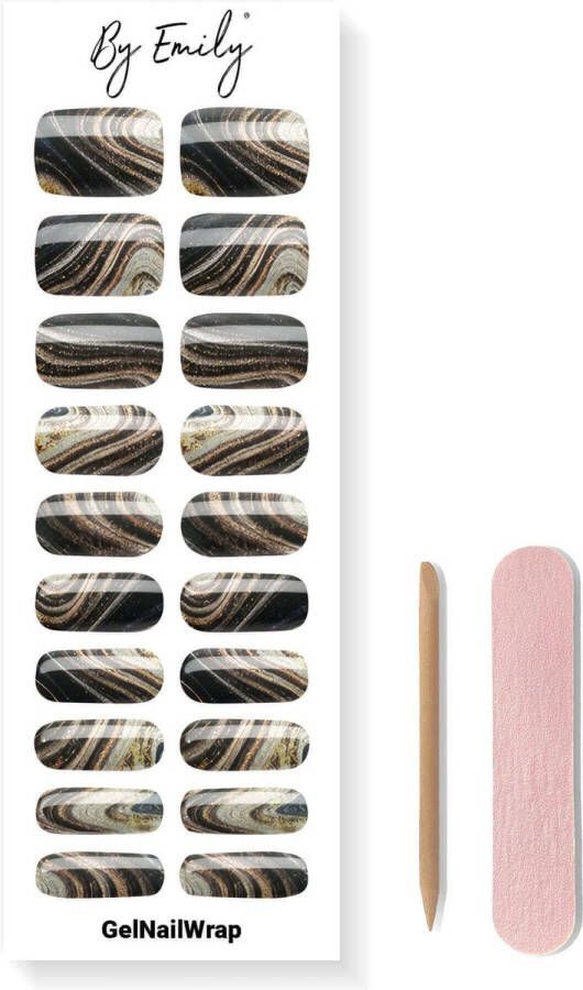 By Emily Gel Nail Wraps & Gellak Stickers Portoro Nagelstickers Gel Nagel Folie DIY Manicure Langhoudende Nail Art UV LED Lamp Vereist Trendy Designs Valentine Nails Nagels Inspiratie Veilig voor Nagels 20 Stickers