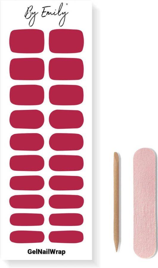 By Emily Gel Nail Wraps & Gellak Stickers Raspberry Kisses Nagelstickers Gel Nagel Folie DIY Manicure Langhoudende Nail Art UV LED Lamp Vereist Trendy Designs Valentine Nails Nagels Inspiratie Veilig voor Nagels 20 Stickers