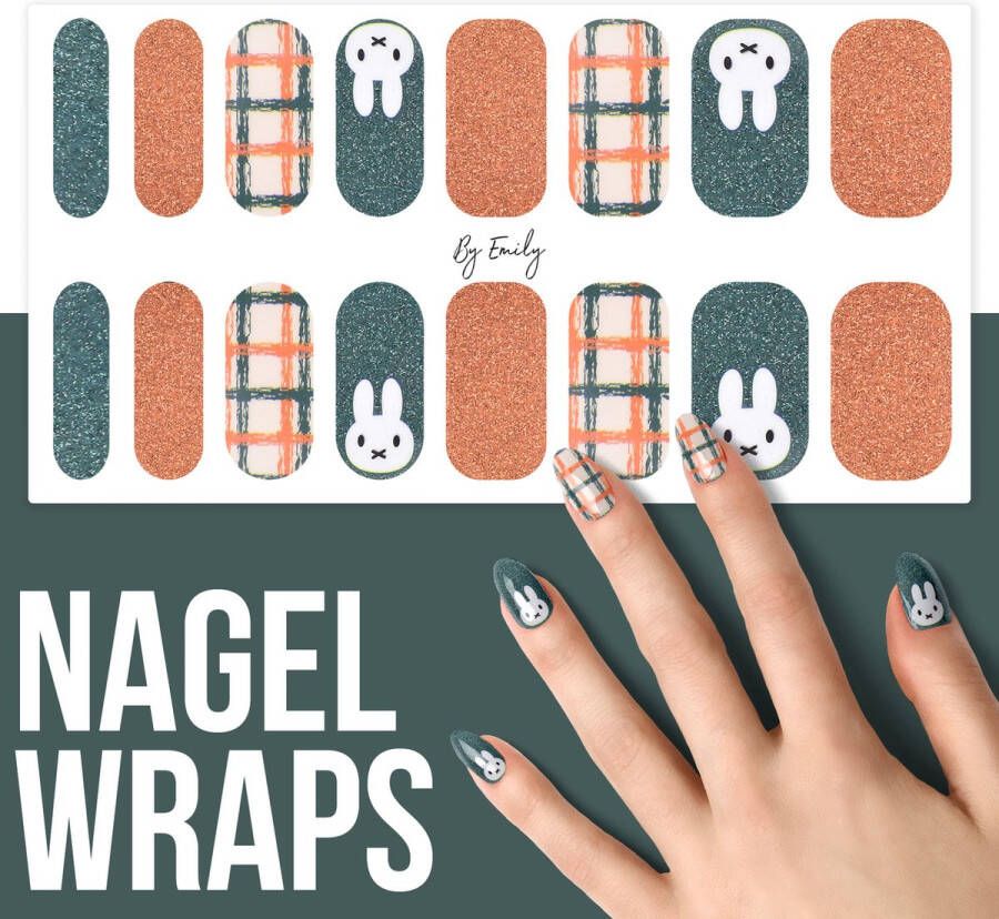 By Emily Nagel wrap Alice's White Rabbit Moederdag cadeaus 16 stickers Nail wrap Nail art Trendy Design Nagellakvrij Eenvoudig Nagel wrap Nagel stickers Folie Zelfklevend Sjablonen