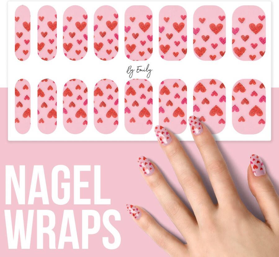 By Emily Nagel wrap All of My Heart Moederdag cadeaus 16 stickers Nail wrap Nail art Trendy Design Nagellakvrij Eenvoudig Nagel wrap Nagel stickers Folie Zelfklevend Sjablonen