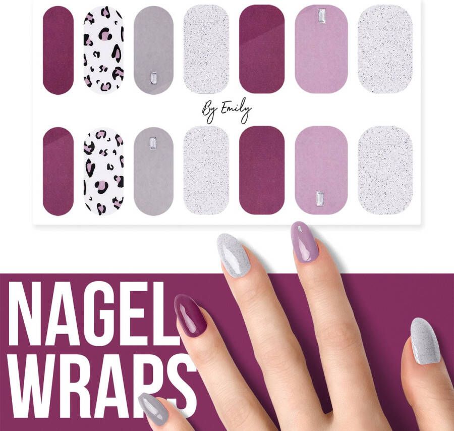 By Emily Nagel wrap Beasty Bordeaux | 14 stickers per vel | Nail wrap | Nail art | Trendy | Design | Nagellakvrij | Eenvoudig | Nagel art | Nagel wrap | Nagel stickers | Folie | Zelfklevend | Sjablonen