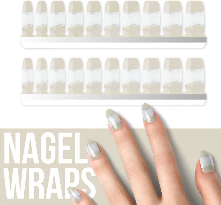 By Emily Nagel wrap Blinged Cream | 20 stickers | Nail wrap | Nail art | Trendy | Design | Nagellakvrij | Eenvoudig | Nagel wrap | Nagel stickers | Folie | Zelfklevend | Sjablonen