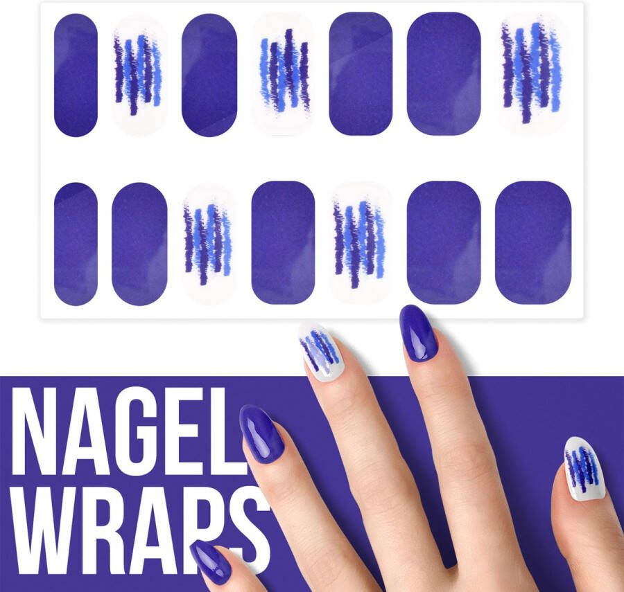 By Emily Nagel wrap Blue Scratches | 14 stickers | Nail wrap | Nail art | Trendy | Design | Nagellakvrij | Eenvoudig | Nagel wrap | Nagel stickers | Folie | Zelfklevend | Sjablonen