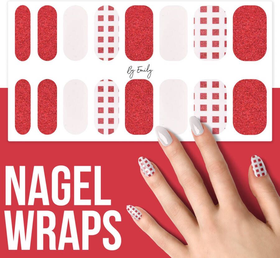 By Emily Nagel wrap Buffalo Check Plaid Moederdag cadeaus 16 stickers Nail wrap Nail art Trendy Design Nagellakvrij Eenvoudig Nagel wrap Nagel stickers Folie Zelfklevend Sjablonen