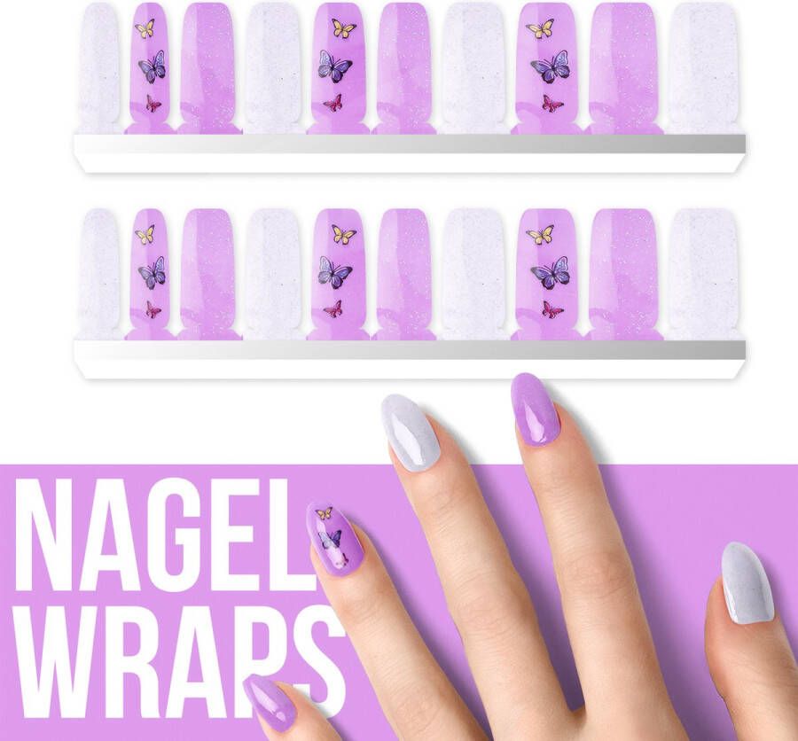 By Emily Nagel wrap Butterfly in Pink | 20 stickers | Nail wrap | Nail art | Trendy | Design | Nagellakvrij | Eenvoudig | Nagel wrap | Nagel stickers | Folie | Zelfklevend | Sjablonen