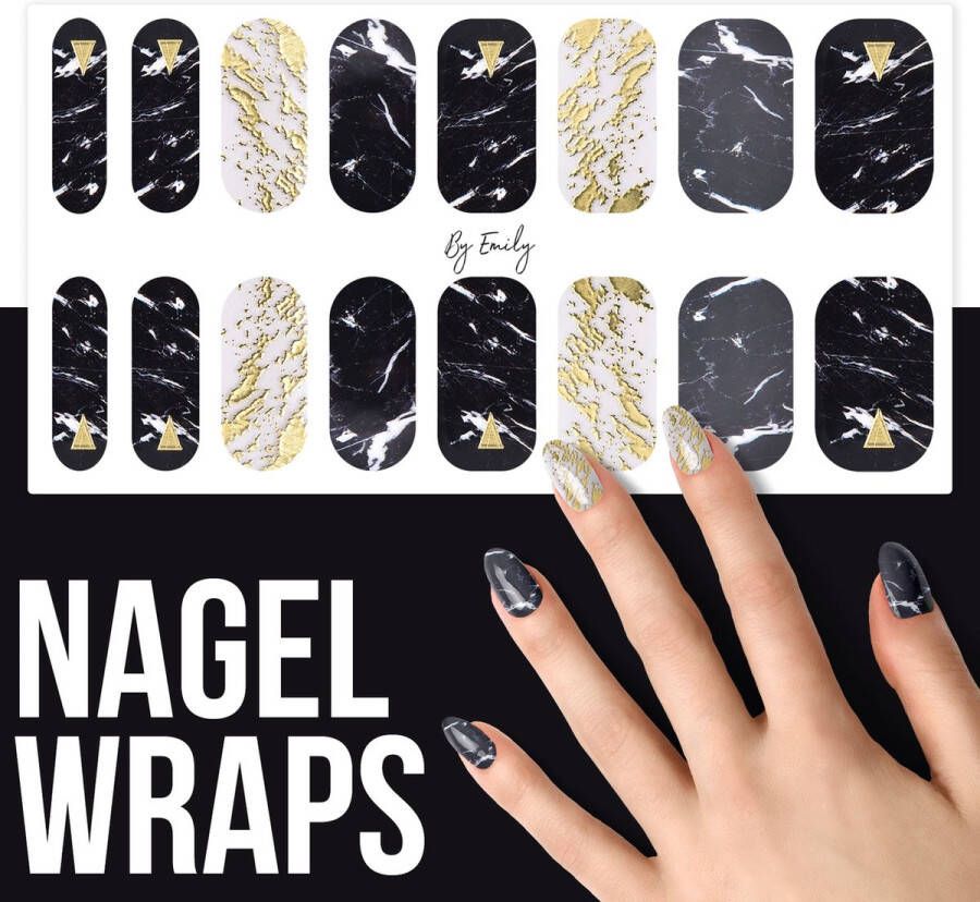 By Emily Nagel wrap Classy Marble | 16 stickers | Nail wrap | Nail art | Trendy | Design | Nagellakvrij | Eenvoudig | Nagel wrap | Nagel stickers | Folie | Zelfklevend | Sjablonen