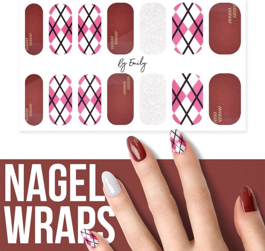 By Emily Nagel wrap Classy Pattern | 14 stickers | Nail wrap | Nail art | Trendy | Design | Nagellakvrij | Eenvoudig | Nagel wrap | Nagel stickers | Folie | Zelfklevend | Sjablonen