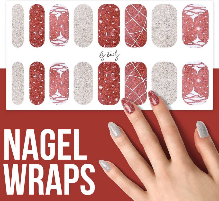 By Emily Nagel wrap Classy Winter | 16 stickers | Nail wrap | Nail art | Trendy | Design | Nagellakvrij | Eenvoudig | Nagel wrap | Nagel stickers | Folie | Zelfklevend | Sjablonen