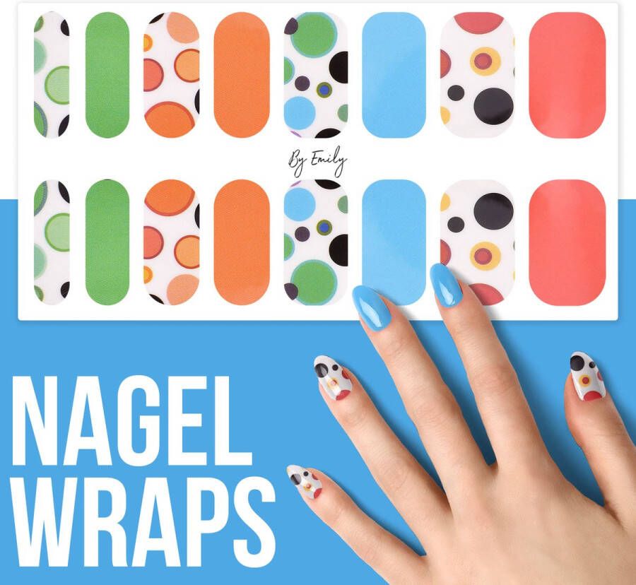 By Emily Nagel wrap Colorful Fruity | 16 stickers | Nail wrap | Nail art | Trendy | Design | Nagellakvrij | Eenvoudig | Nagel wrap | Nagel stickers | Folie | Zelfklevend | Sjablonen