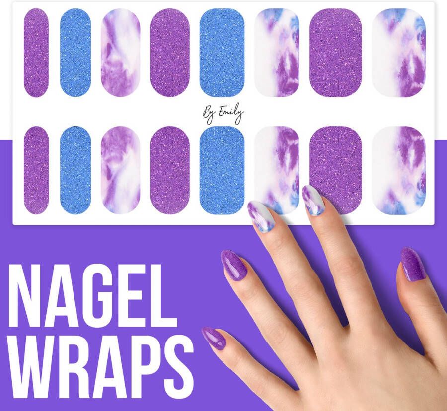 By Emily Nagel wrap Core of Purple Moederdag cadeaus 16 stickers Nail wrap Nail art Trendy Design Nagellakvrij Eenvoudig Nagel wrap Nagel stickers Folie Zelfklevend Sjablonen