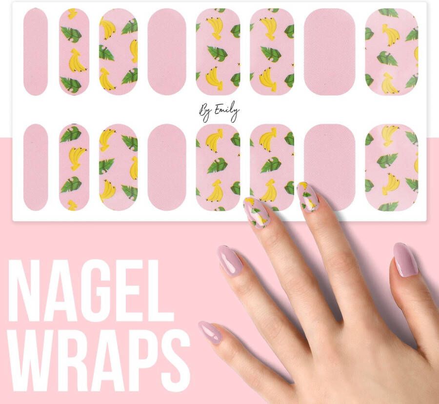 By Emily Nagel wrap Crazy Banana | 16 stickers | Nail wrap | Nail art | Trendy | Design | Nagellakvrij | Eenvoudig | Nagel wrap | Nagel stickers | Folie | Zelfklevend | Sjablonen