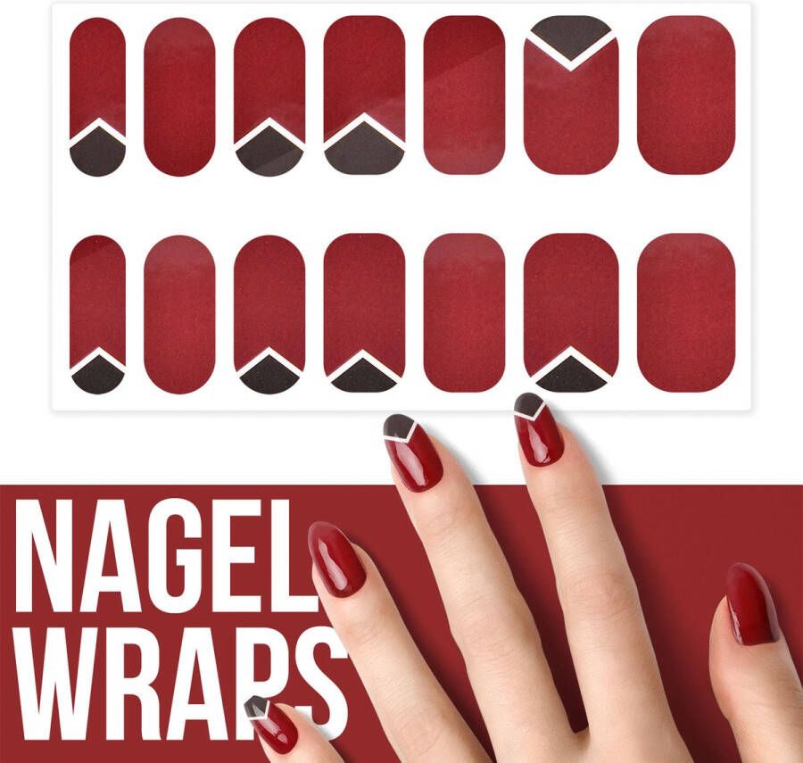 By Emily Nagel wrap Dark Tips Moederdag cadeaus 14 stickers Nail wrap Nail art Trendy Design Nagellakvrij Eenvoudig Nagel wrap Nagel stickers Folie Zelfklevend Sjablonen