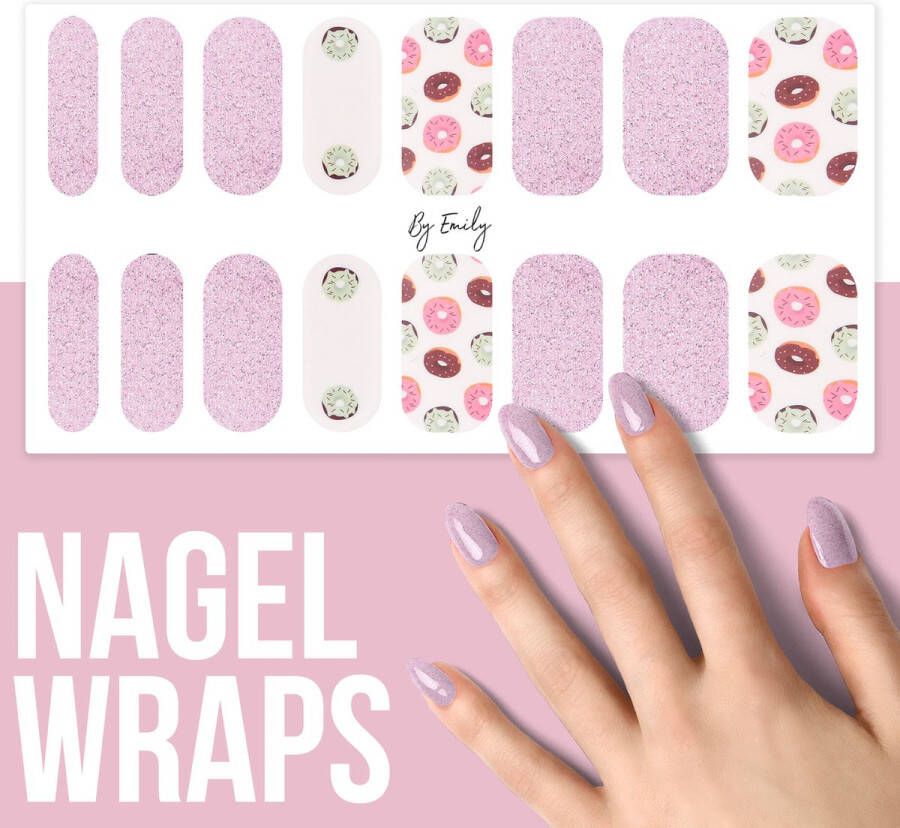 By Emily Nagel wrap Donut Queen Moederdag cadeaus 16 stickers Nail wrap Nail art Trendy Design Nagellakvrij Eenvoudig Nagel wrap Nagel stickers Folie Zelfklevend Sjablonen