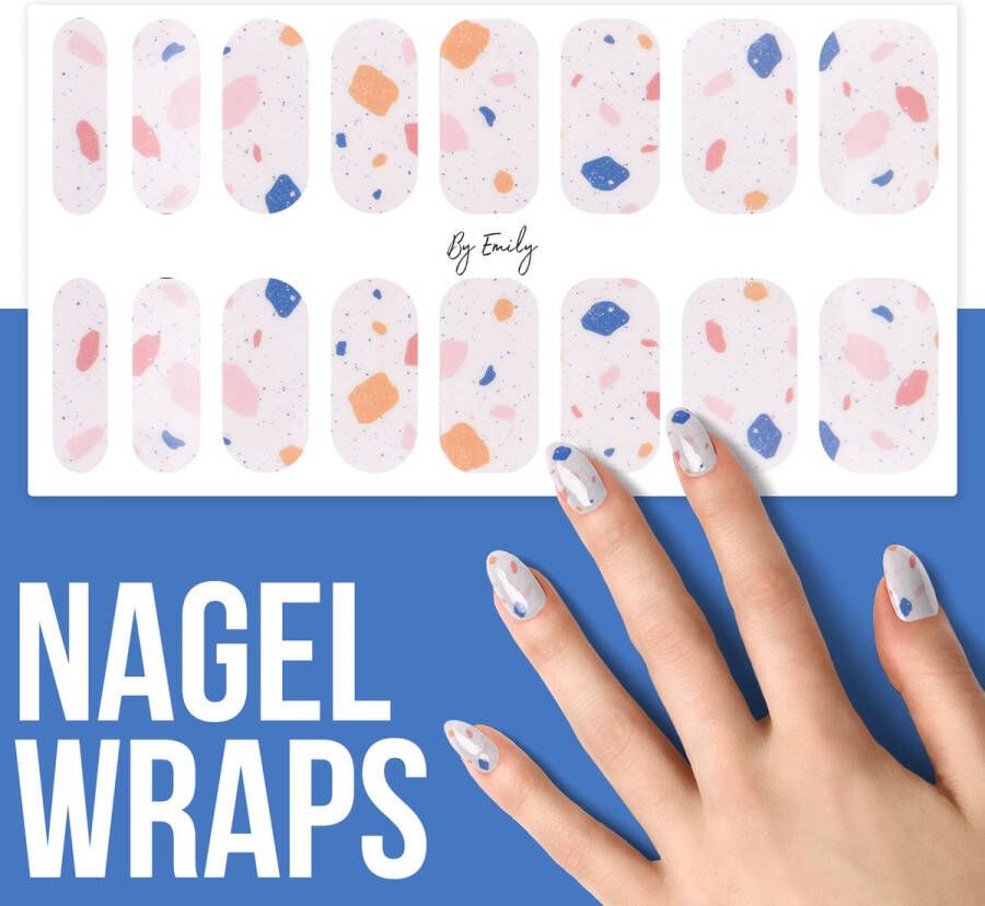 By Emily Nagel wrap Fantasy Colors Moederdag cadeaus 16 stickers Nail wrap Nail art Trendy Design Nagellakvrij Eenvoudig Nagel wrap Nagel stickers Folie Zelfklevend Sjablonen