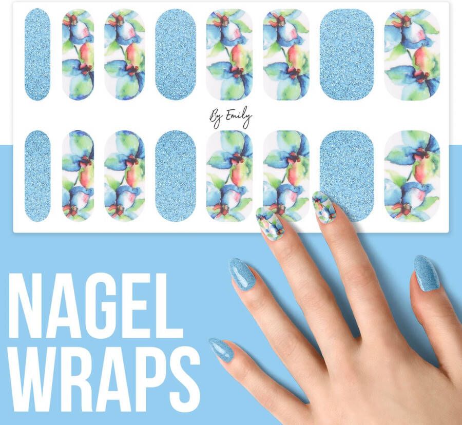 By Emily Nagel wrap Flower Fantasy | 16 stickers | Nail wrap | Nail art | Trendy | Design | Nagellakvrij | Eenvoudig | Nagel wrap | Nagel stickers | Folie | Zelfklevend | Sjablonen