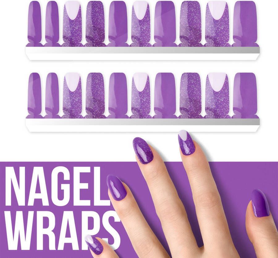 By Emily Nagel wrap French Purple | 20 stickers | Nail wrap | Nail art | Trendy | Design | Nagellakvrij | Eenvoudig | Nagel wrap | Nagel stickers | Folie | Zelfklevend | Sjablonen