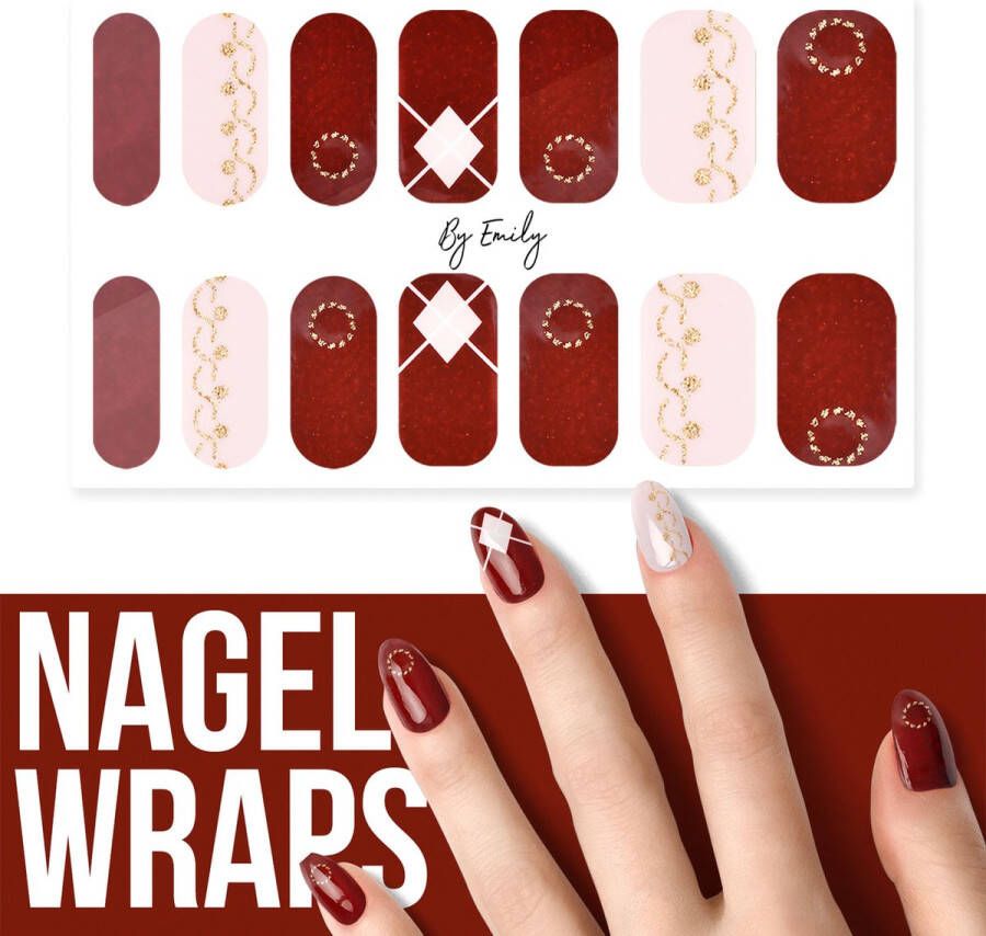 By Emily Nagel wrap Gold in a Circle | 14 stickers | Nail wrap | Nail art | Trendy | Design | Nagellakvrij | Eenvoudig | Nagel wrap | Nagel stickers | Folie | Zelfklevend | Sjablonen