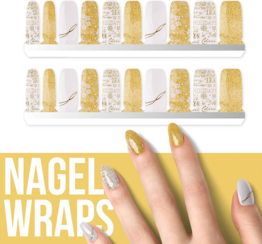 By Emily Nagel wrap Golden Holiday | 20 stickers | Nail wrap | Nail art | Trendy | Design | Nagellakvrij | Eenvoudig | Nagel wrap | Nagel stickers | Folie | Zelfklevend | Sjablonen