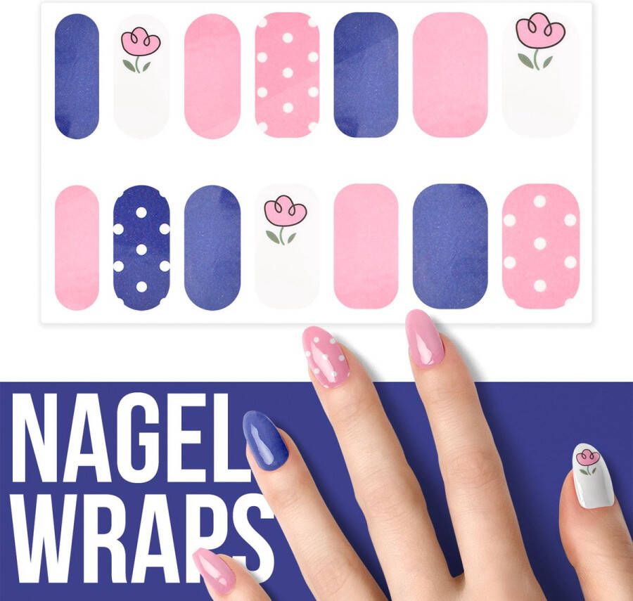 By Emily Nagel wrap Happy Flower | 14 stickers | Nail wrap | Nail art | Trendy | Design | Nagellakvrij | Eenvoudig | Nagel wrap | Nagel stickers | Folie | Zelfklevend | Sjablonen