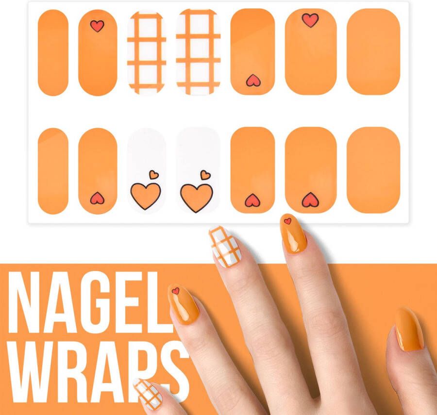 By Emily Nagel wrap Hearts on the Tip | 14 stickers | Nail wrap | Nail art | Trendy | Design | Nagellakvrij | Eenvoudig | Nagel wrap | Nagel stickers | Folie | Zelfklevend | Sjablonen