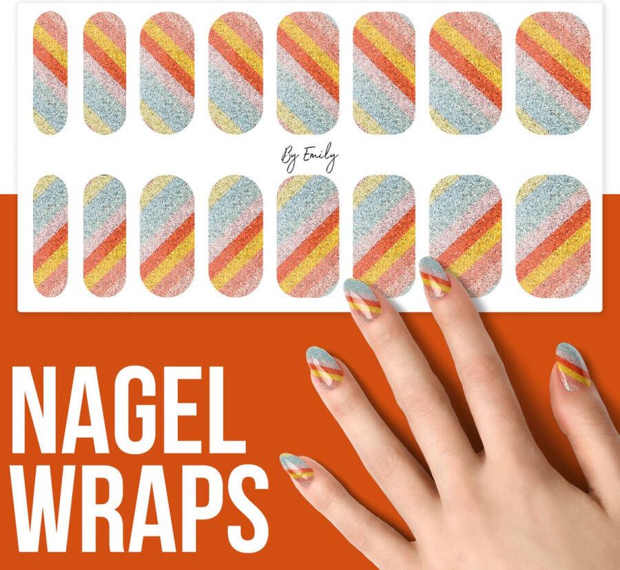 By Emily Nagel wrap Here to Stay Moederdag cadeaus 16 stickers Nail wrap Nail art Trendy Design Nagellakvrij Eenvoudig Nagel wrap Nagel stickers Folie Zelfklevend Sjablonen