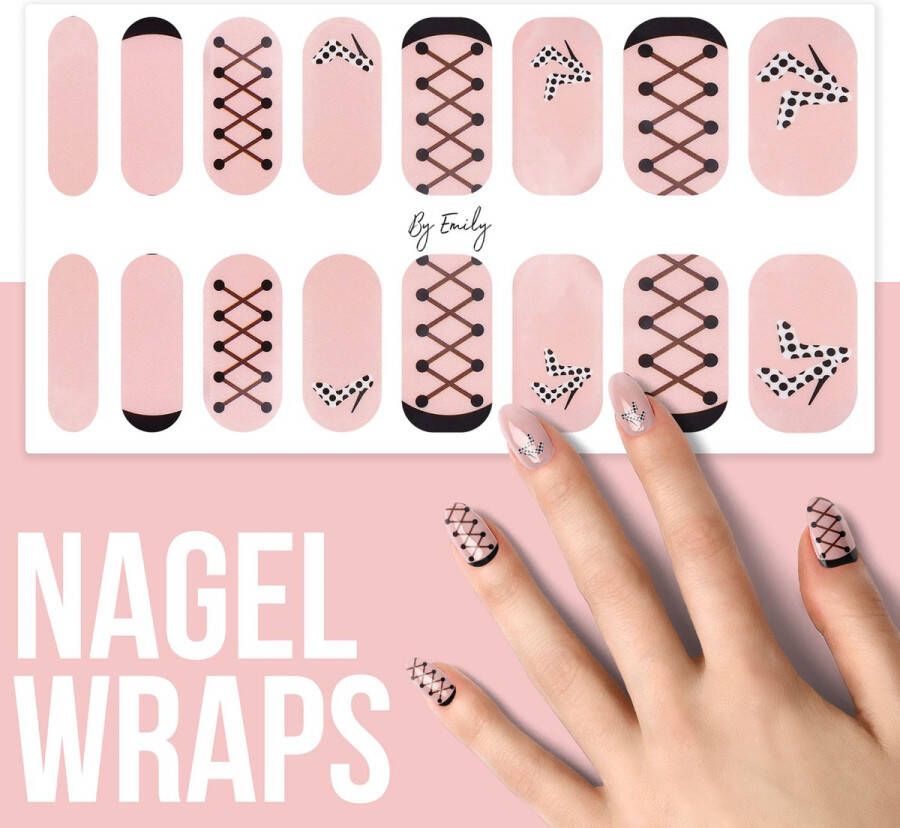 By Emily Nagel wrap High Heels | 16 stickers | Nail wrap | Nail art | Trendy | Design | Nagellakvrij | Eenvoudig | Nagel wrap | Nagel stickers | Folie | Zelfklevend | Sjablonen