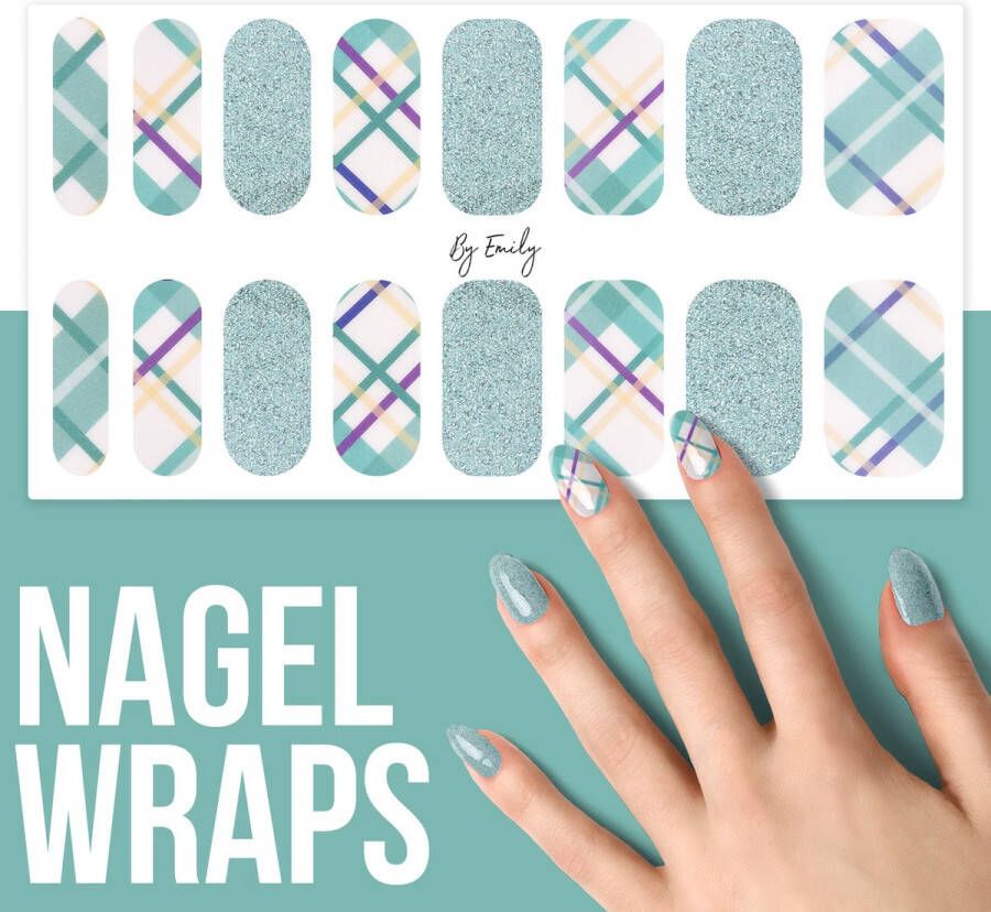 By Emily Nagel wrap Highland Green | 16 stickers | Nail wrap | Nail art | Trendy | Design | Nagellakvrij | Eenvoudig | Nagel wrap | Nagel stickers | Folie | Zelfklevend | Sjablonen